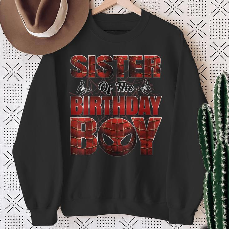 Sister Of The Birthday Boy Spider Family Matching Sweatshirt Gifts for Old Women