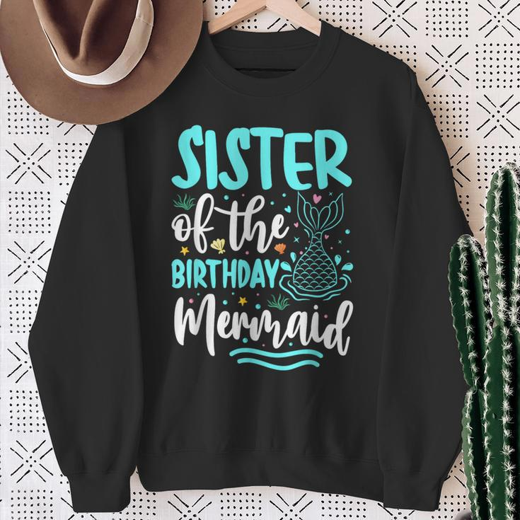 Sister Of The Birthday Mermaid Family Matching Party Squad Sweatshirt Gifts for Old Women