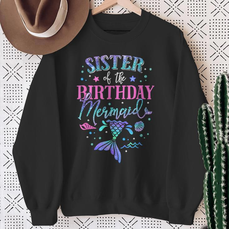 Sister Of The Birthday Mermaid Party Matching Family Sweatshirt Gifts for Old Women