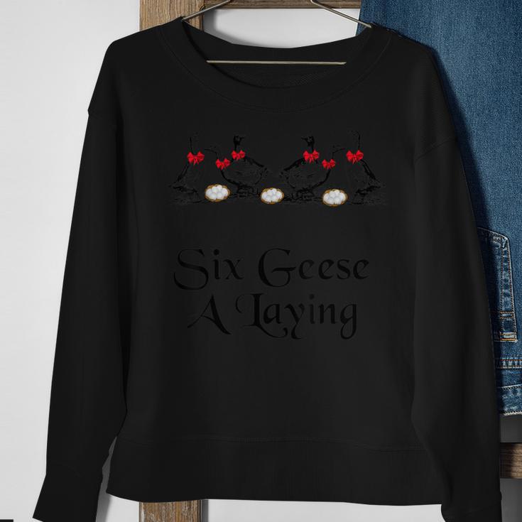 Six Geese A Laying Christmas Sweatshirt Gifts for Old Women