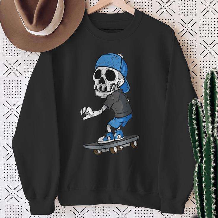 Skater Skeleton Skateboard Skull For Children Sweatshirt Geschenke für alte Frauen