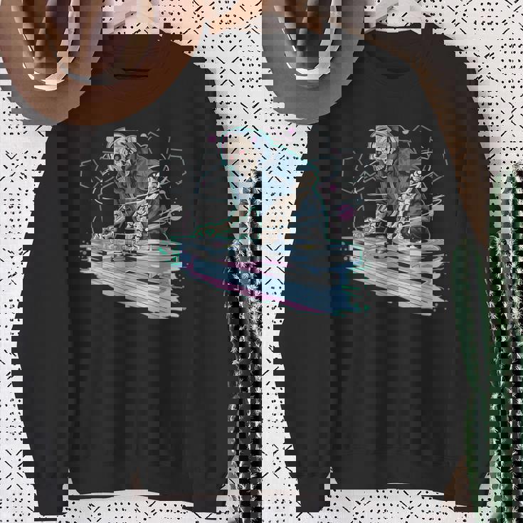 Skeleton Dj Music Mixer Record Decks Musician Music Lover Sweatshirt Gifts for Old Women