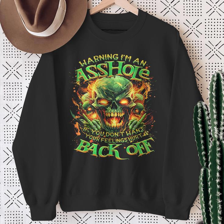 Skull Warning I'm An-If You Don't Want Your Feelings Hurt Sweatshirt Gifts for Old Women