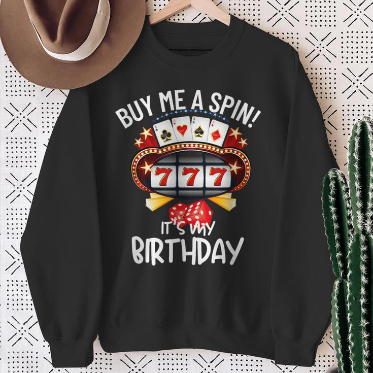 Slot Machine 777 Lucky Birthday Gambling Casino Sweatshirt Gifts for Old Women