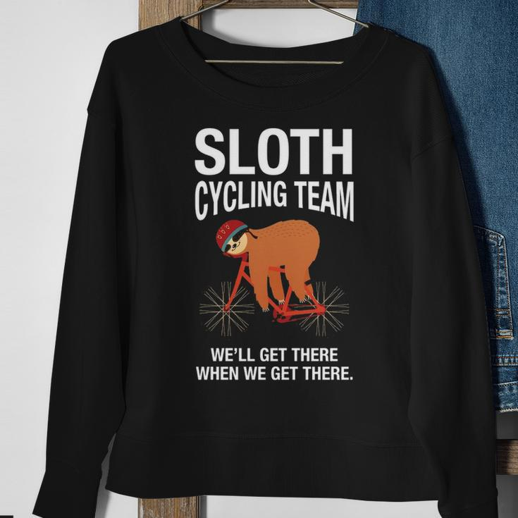 Sloth Cycling Team Lazy Sloth Sleeping Bicycle Sweatshirt Gifts for Old Women