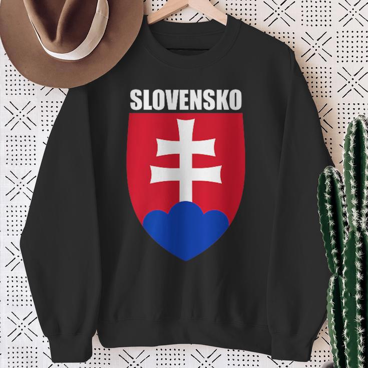 Slovensko Slovakian Coat Of Arms Souvenir Slovak Republic Sweatshirt Gifts for Old Women