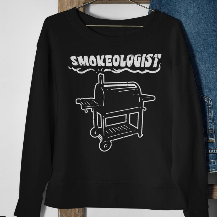 Smokeologist Bbq Barbecue Grill Pitdad Men Sweatshirt Gifts for Old Women