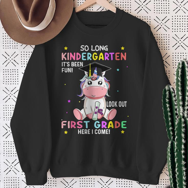 So Long Kindergarten Graduation Class 2024 Unicorn Girls Sweatshirt Gifts for Old Women