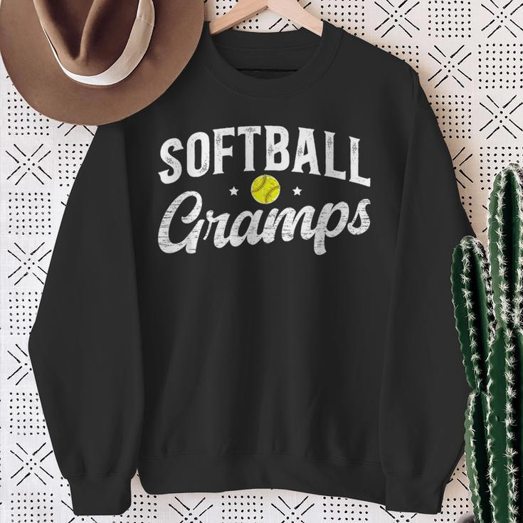 Softball Gramps Of A Softball Player Gramps Sweatshirt Gifts for Old Women