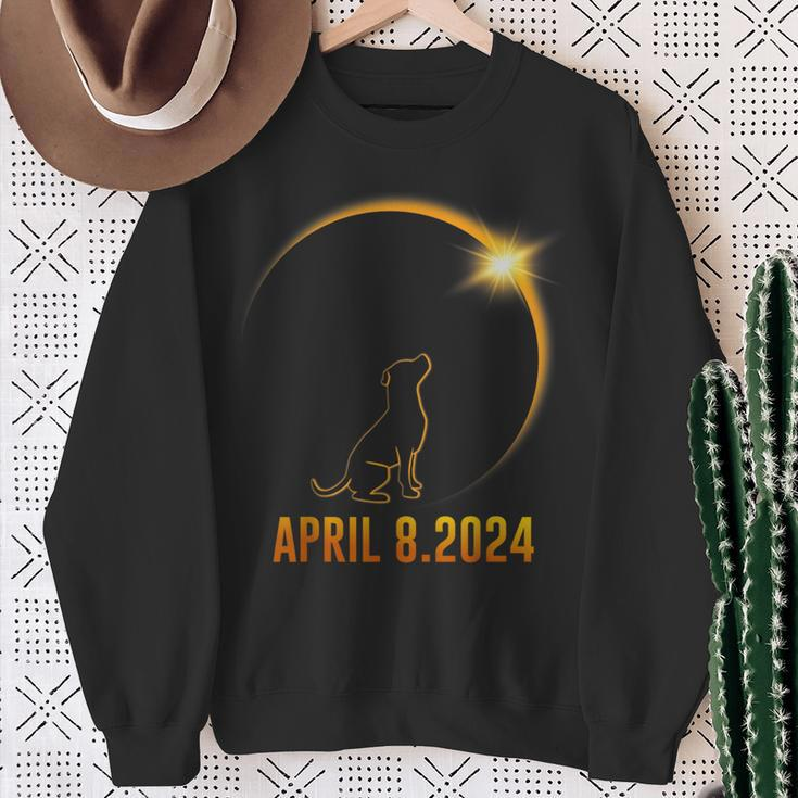 Solar Eclipse 2024 Dog Totality Sweatshirt Gifts for Old Women