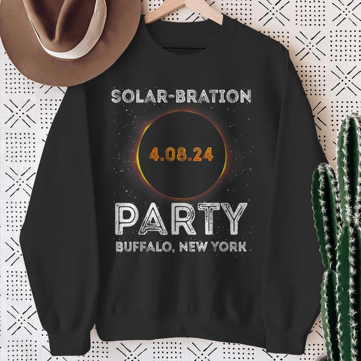 Solar Eclipse 2024 Solar-Bration Party Buffalo New York Sweatshirt Gifts for Old Women