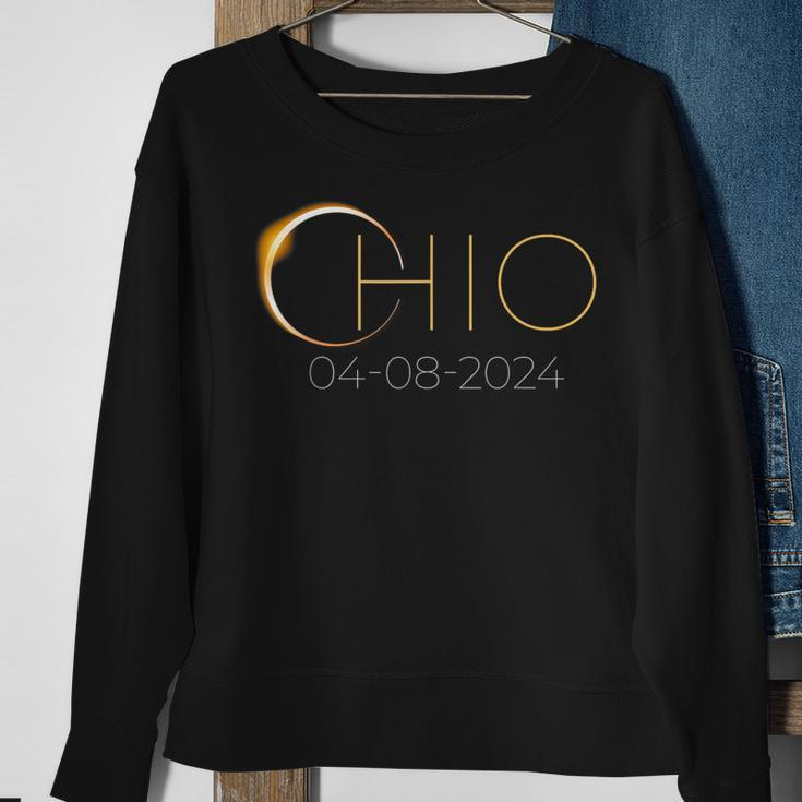 Solar Eclipse 2024 State Ohio Total Solar Eclipse Sweatshirt Gifts for Old Women