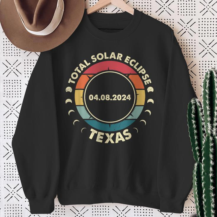 Solar Eclipse 2024 Texas Solar Eclipse 2024 2 Solar Sweatshirt Gifts for Old Women