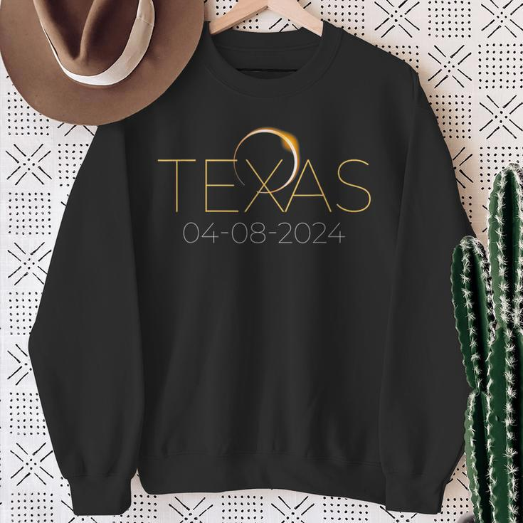 Solar Eclipse 2024 Texas Total Eclipse America Graphic Sweatshirt Gifts for Old Women