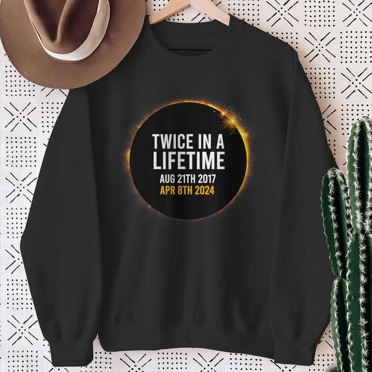 Solar Eclipse Apr 8 2024 Totality Twice Times In A Lifetime Sweatshirt Gifts for Old Women