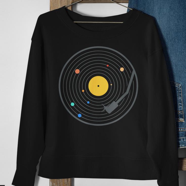 Solar System Vinyl Record Sweatshirt Gifts for Old Women