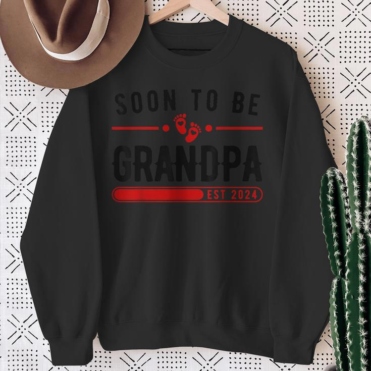 Soon To Be Grandpa 2024 Promoted To Grandfather Father's Day Sweatshirt Gifts for Old Women