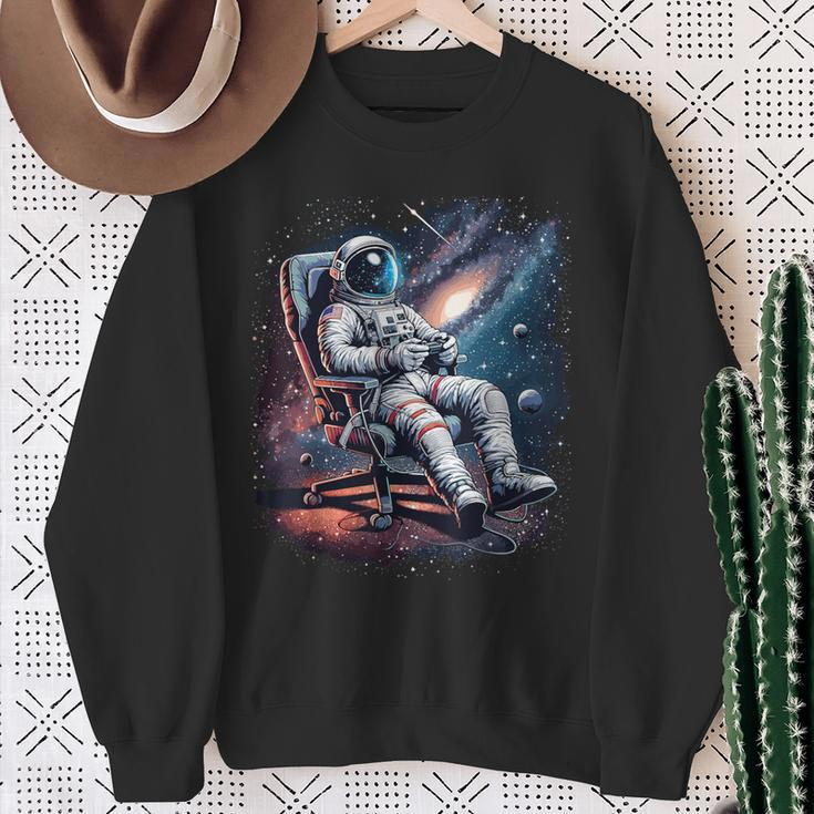 Space Astronaut Gaming System Planets Astronaut Gamer Sweatshirt Gifts for Old Women