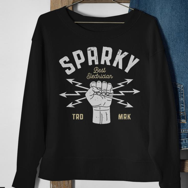 Sparky Electrician Dad Retro Vintage Sweatshirt Gifts for Old Women