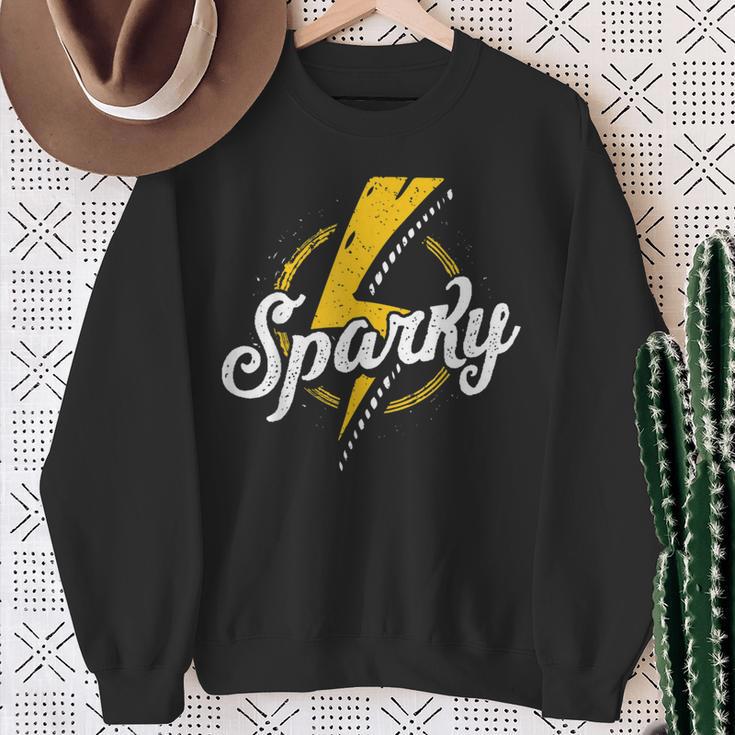 Sparky Electrician Lineman Dad Retro Vintage Men Sweatshirt Gifts for Old Women