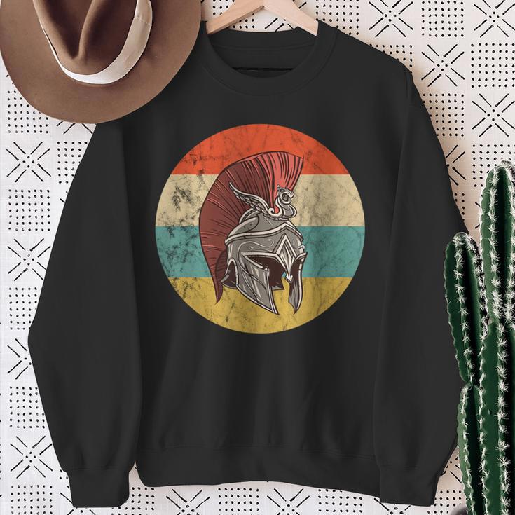 Sparta Soldier Spartan Gladiator Helmet Retro Sunset Warrior Sweatshirt Gifts for Old Women