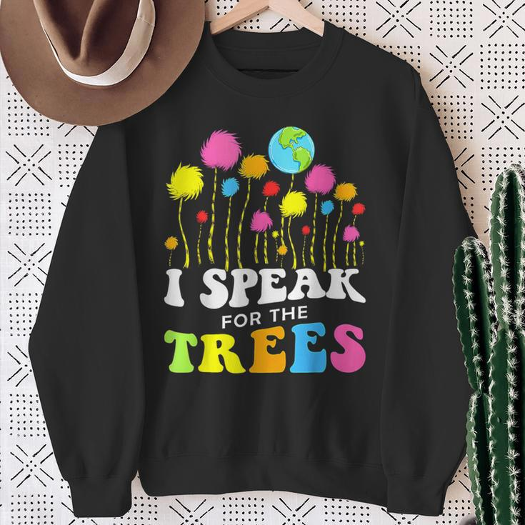I Speak For Trees Earth Day Save Earth Insation Hippie Sweatshirt Gifts for Old Women