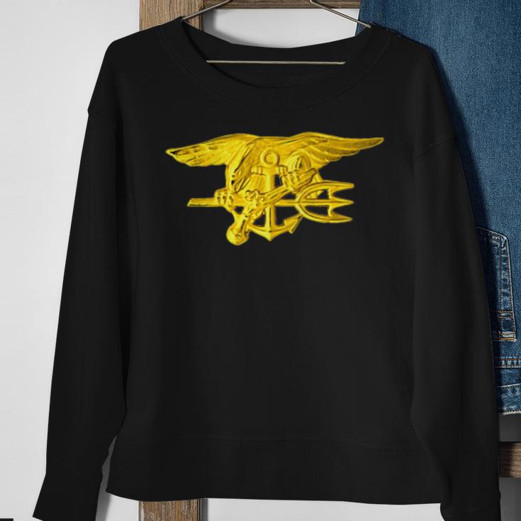 Special Warfare Insignia Navy Seal Trident Military Sweatshirt Gifts for Old Women