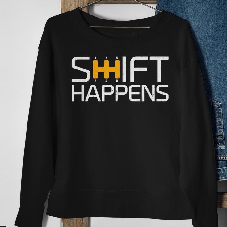 Sports Cars Street Racing Shift Happens Race Car Sweatshirt Gifts for Old Women