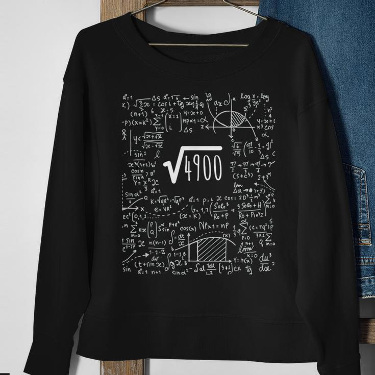 Square Root Of 4900 Birthday 70 Years Old Math Geek Sweatshirt Gifts for Old Women