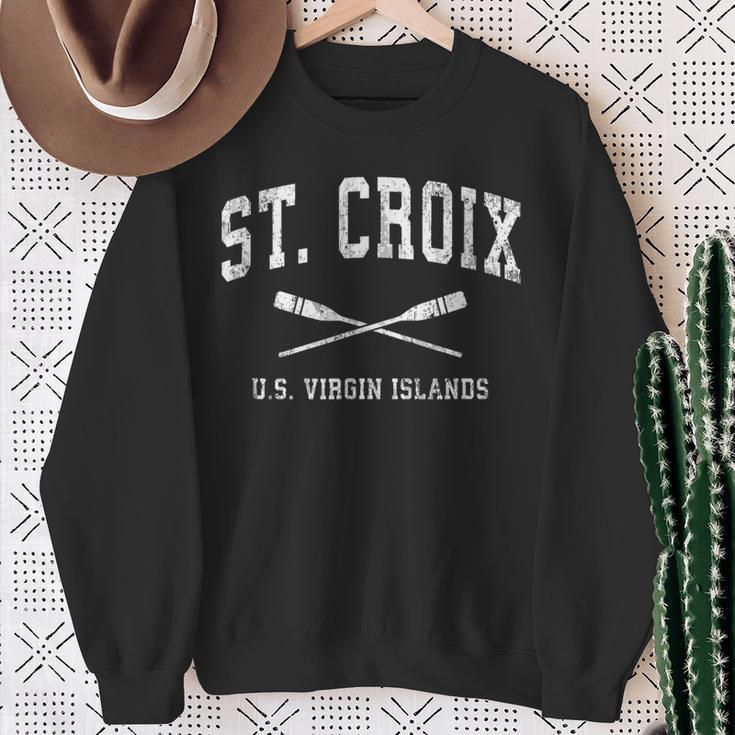 St Croix Usvi Vintage Nautical Paddles Sports Oars Sweatshirt Gifts for Old Women