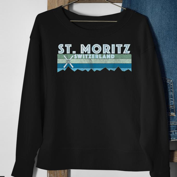 St Moritz Ski Illustration Retro Vintage St Moritz Sweatshirt Geschenke für alte Frauen
