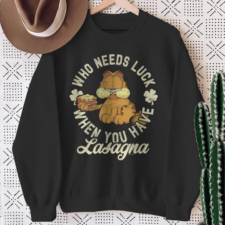 St Patrick's Day Who Needs Luck You Have Lasagna Sweatshirt Gifts for Old Women