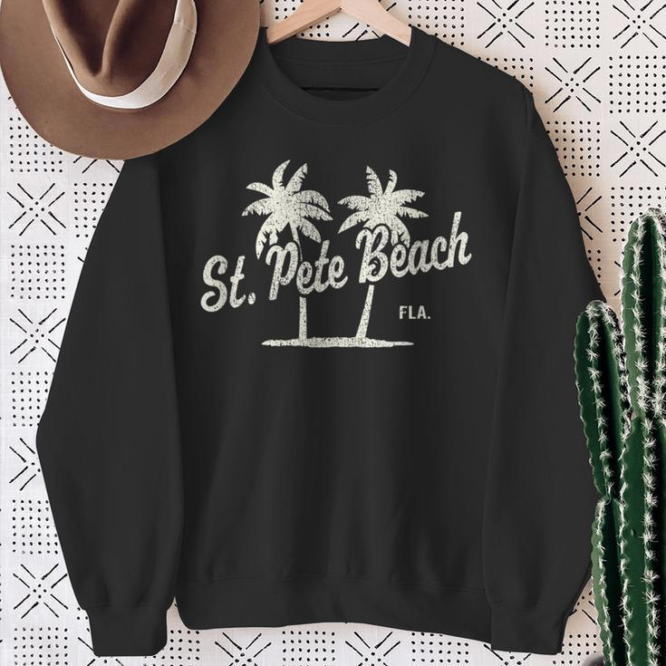 St Pete Beach Florida Vintage 70S Palm Trees Graphic Sweatshirt Gifts for Old Women