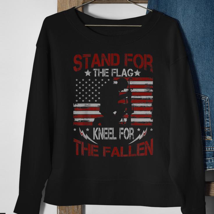 Stand For The Flag Kneel For The Fallen Veterans Day Sweatshirt Gifts for Old Women