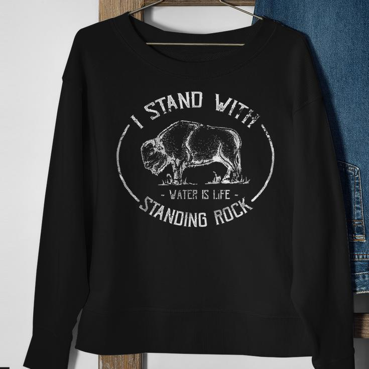 I Stand With Standing Rock No Dapl Protest Buffalo Sweatshirt Gifts for Old Women