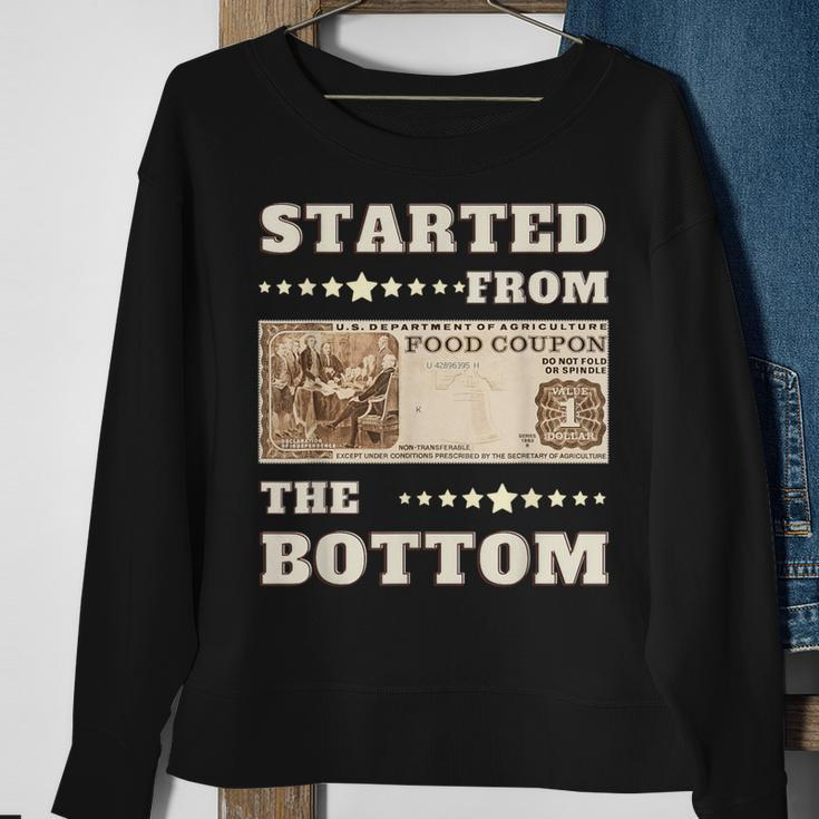 Started From Bottom Food Stamp Coupon Stars Sweatshirt Gifts for Old Women