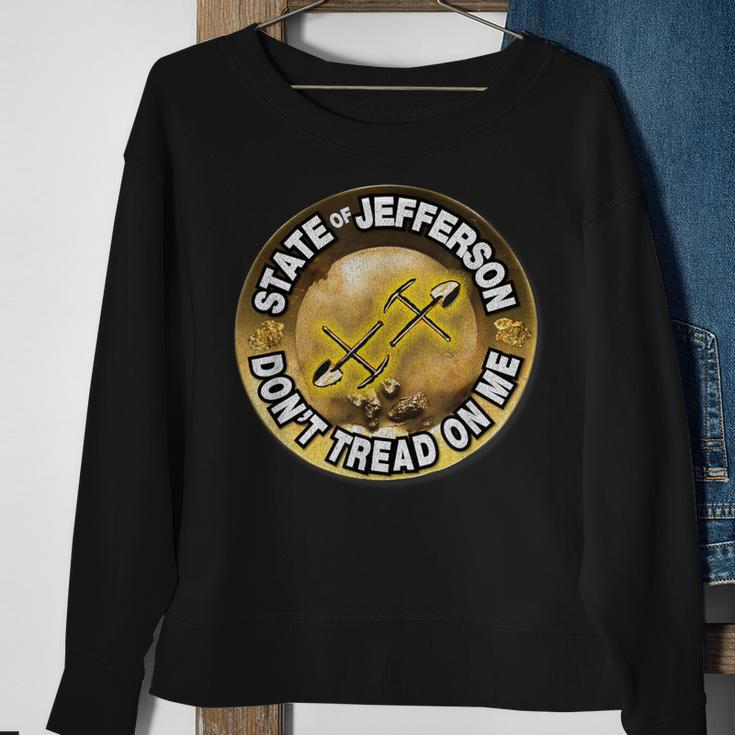 State Of Jefferson Gold Pan Don't Tread On Me Sweatshirt Gifts for Old Women