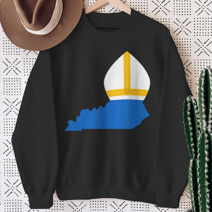 State Of Kentucky With Pope Hat Sweatshirt Gifts for Old Women