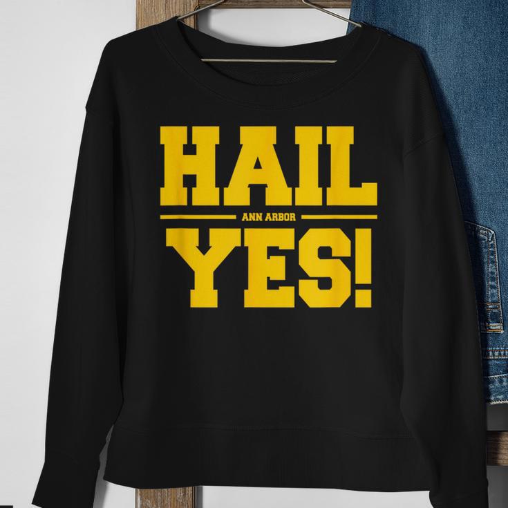 State Of Michigan Hail Ann Arbor Yes U M Aa Sweatshirt Gifts for Old Women