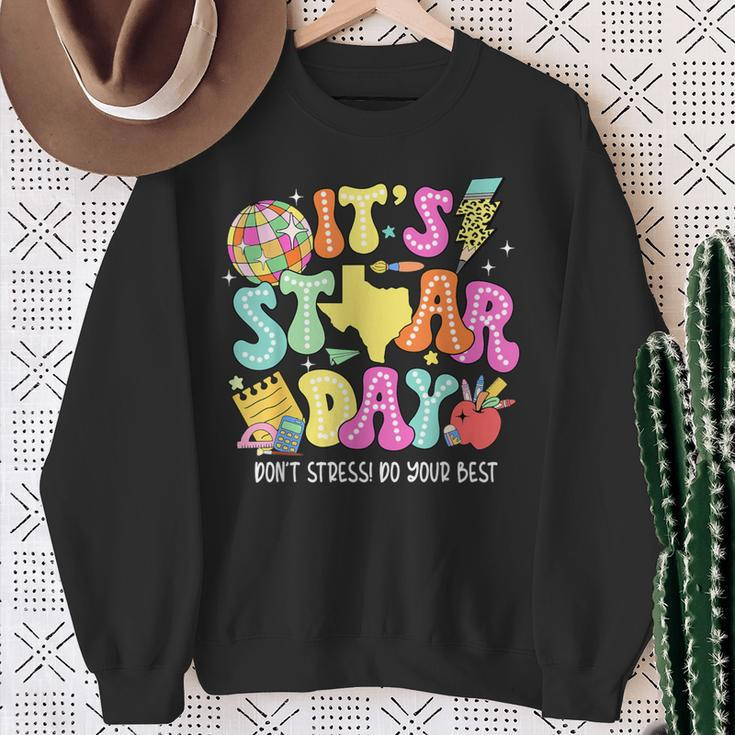 State Testing Retro It's Staar Day Don't Stress Do Your Best Sweatshirt Gifts for Old Women