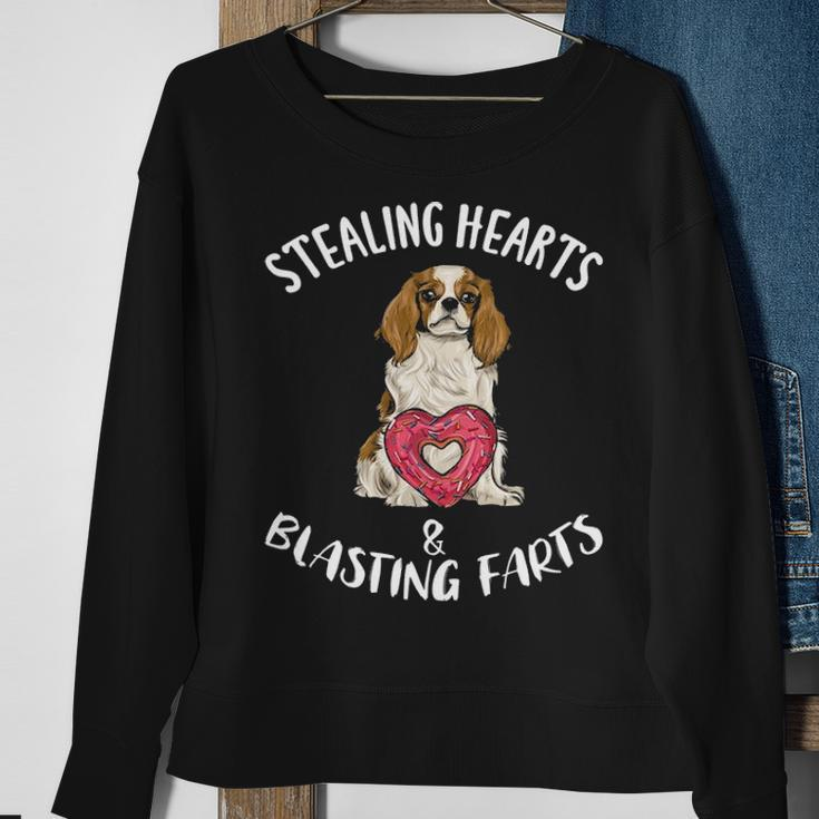 Stealing Hearts Blasting Farts Cavalier King Charles Spaniel Sweatshirt Gifts for Old Women