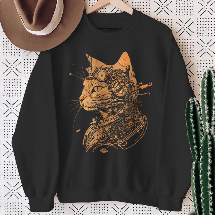 Steam Punk Catkitten Kitty Steampunk Sweatshirt Geschenke für alte Frauen