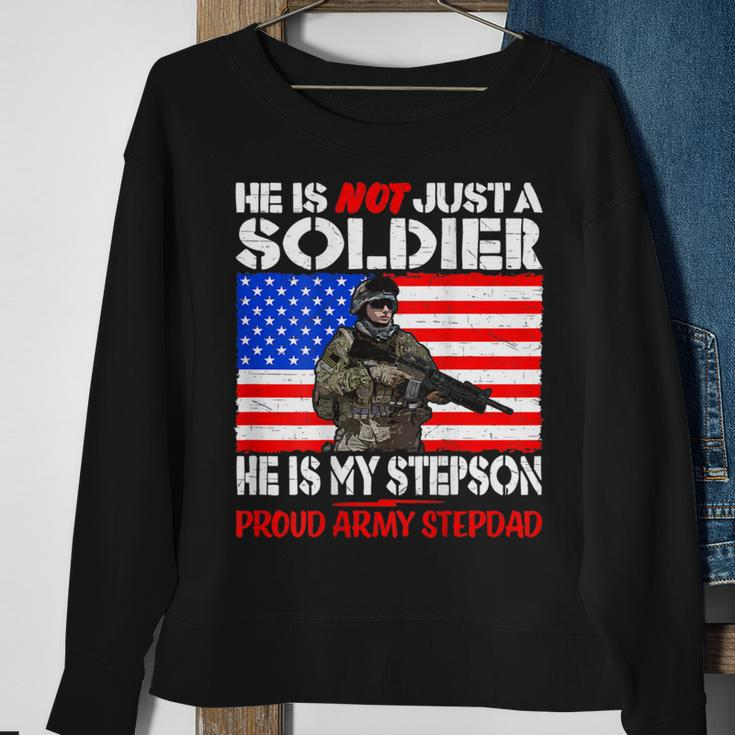 My Stepson Is A Soldier Proud Army Stepdad Military Father Sweatshirt Gifts for Old Women