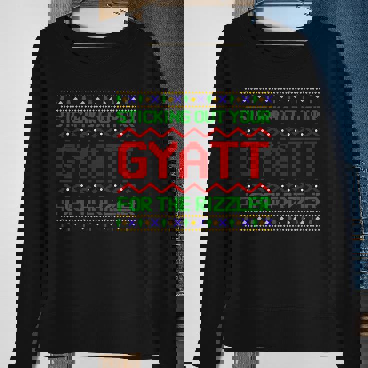Sticking Out Your Gyatt For The Rizzler Christmas Irony Meme Sweatshirt Gifts for Old Women