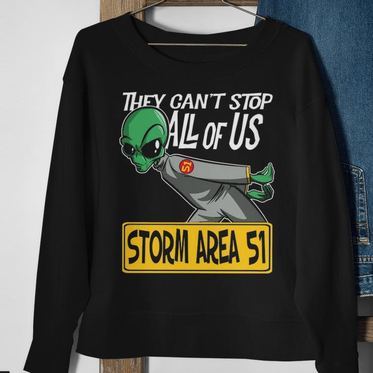Storm Area 51 They Can't Stop All Of Us Running Alien Sweatshirt Gifts for Old Women