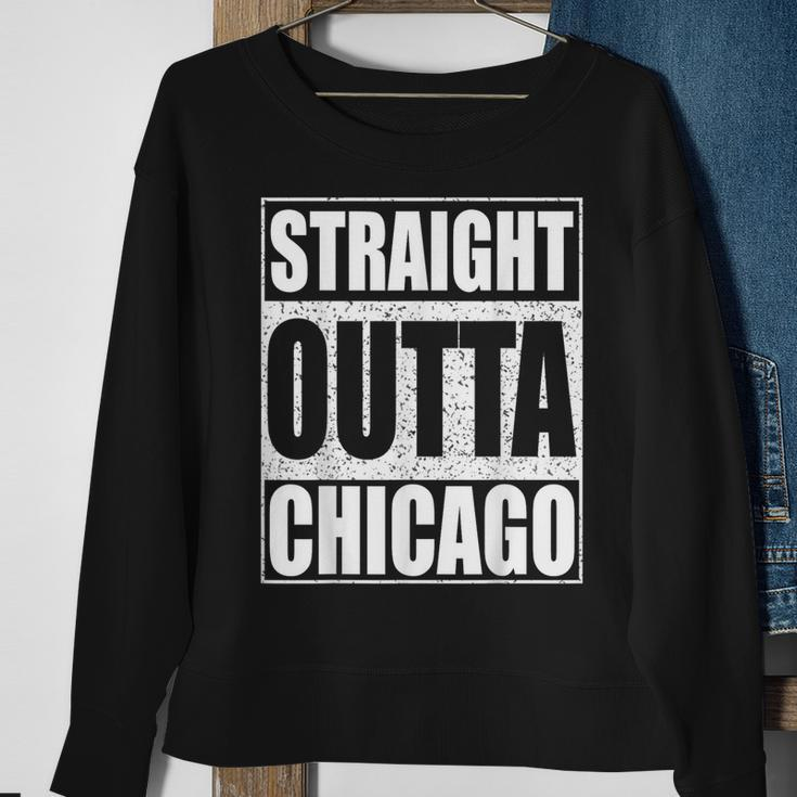 Straight Outta Chicago Illinois State Sweatshirt Gifts for Old Women