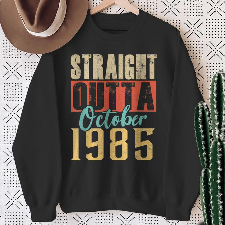 Straight Outta October 1985 35Th Awesome Birthday Sweatshirt Gifts for Old Women