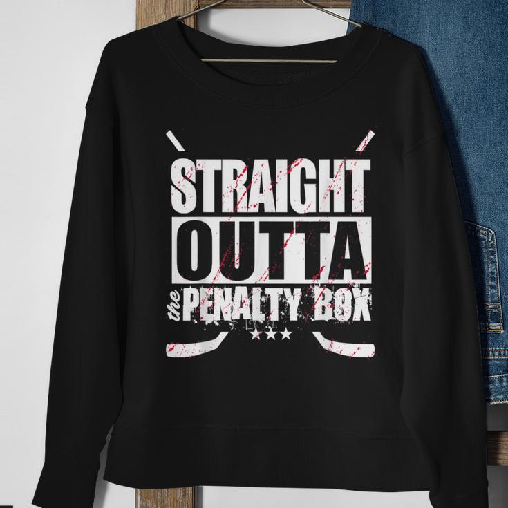 Straight Outta The Penalty Box Ice Hockey Sweatshirt Gifts for Old Women