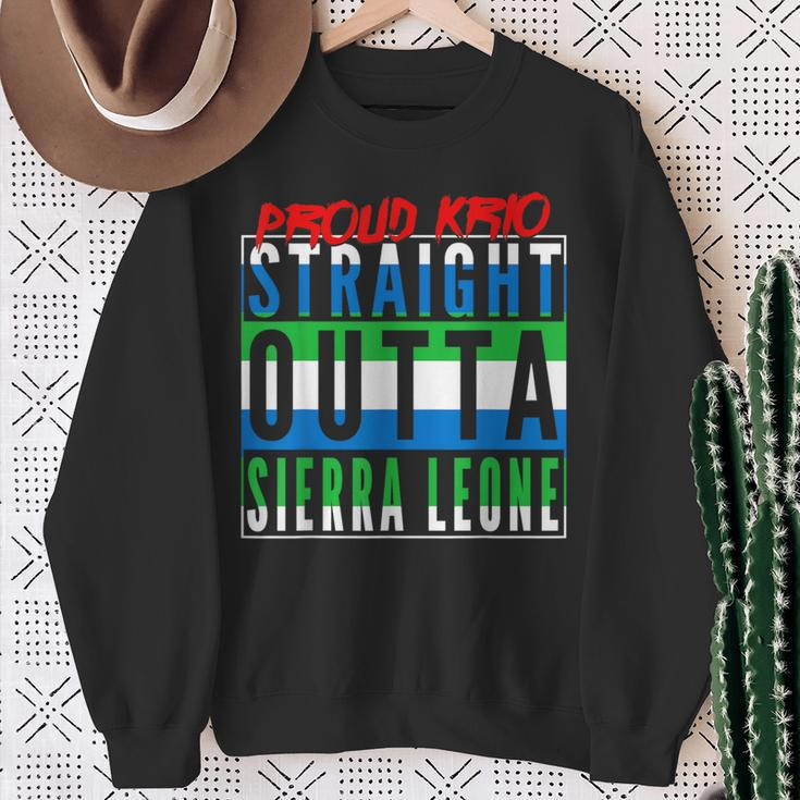 Straight Outta Sierra Leone Leonean Flag Krio Sierra Leone Sweatshirt Gifts for Old Women