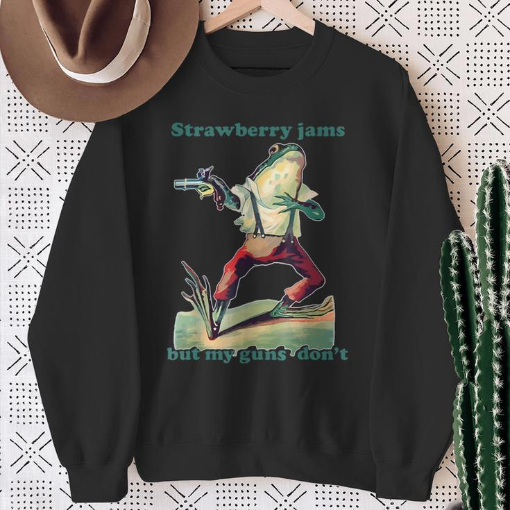 Strawberry Jams But My Guns Don't Sweatshirt Gifts for Old Women